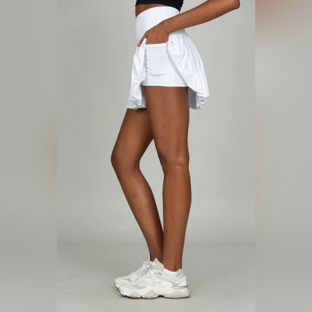 Goldhinge White Pleated Tennis Skirt 15" Size L - Picture 6 of 10